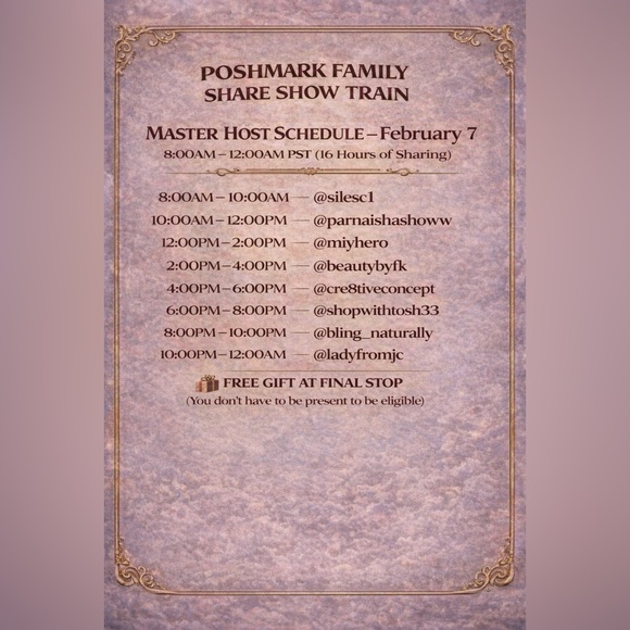 New 🆕 2/7 Poshmark family Train 🚂 16hr share show PST 8am-10pm contact flyer - Picture 2 of 14